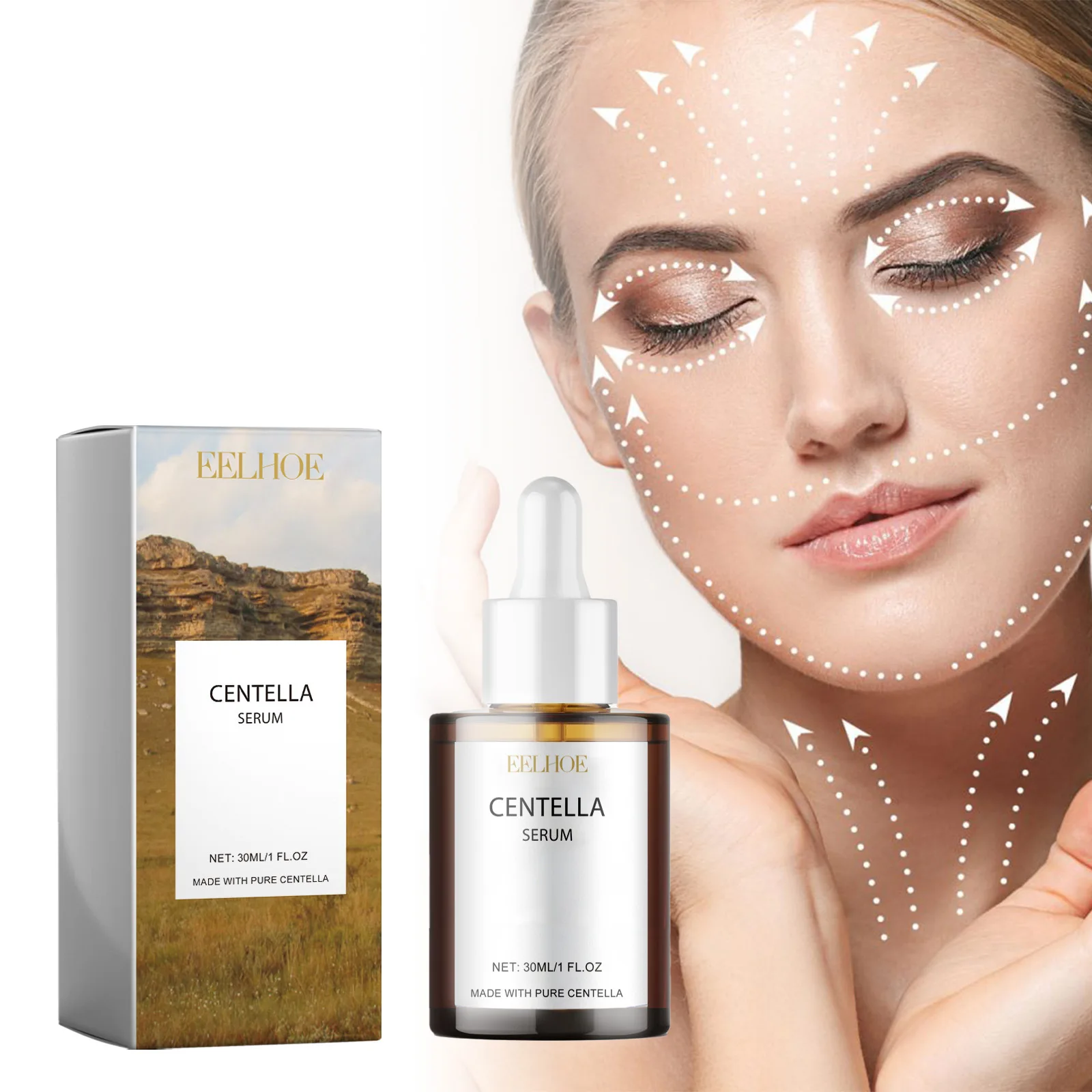 Centella Asiatica Serum Improve Skin Health Removing Dry Skin Relieve Skin Discomfort Deep Moisturize Replenish Care Essence