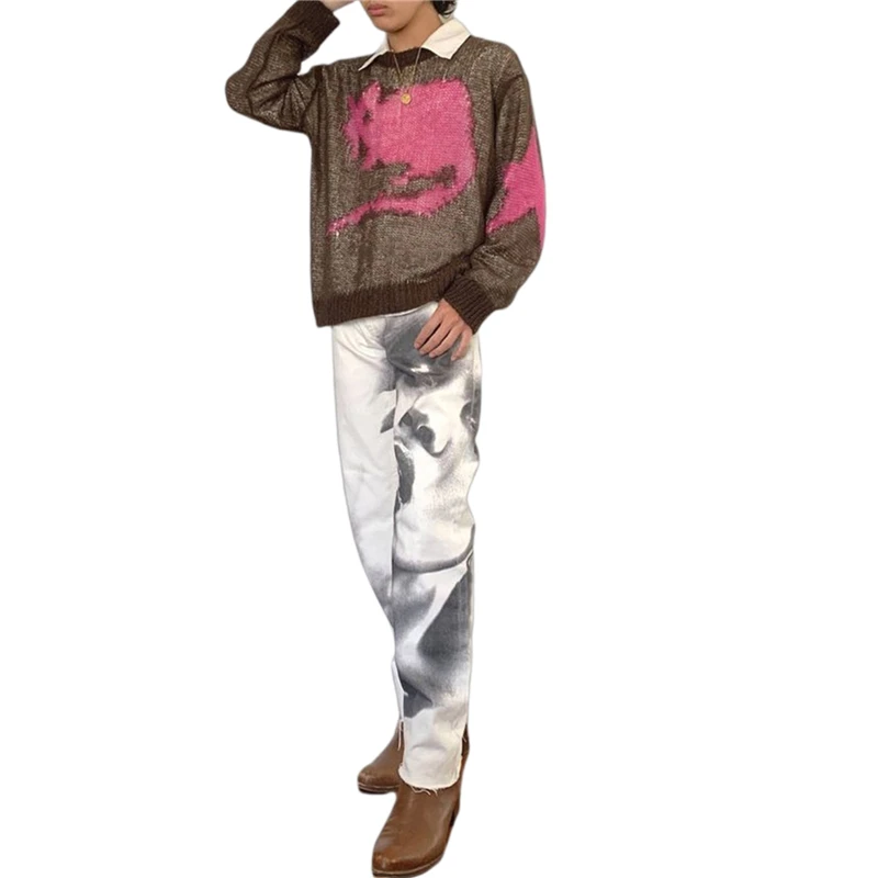 Sweater Pentagram Pattern Long Sleeve Tops y2k Aesthetic Grunge Fairycore Hollow Out Crochet Clothes 2000s Knitwear 17 Sweater Pentagram Pattern Long Sleeve Tops y2k Aesthetic Grunge Fairycore Hollow Out Crochet Clothes 2000s Knitwear