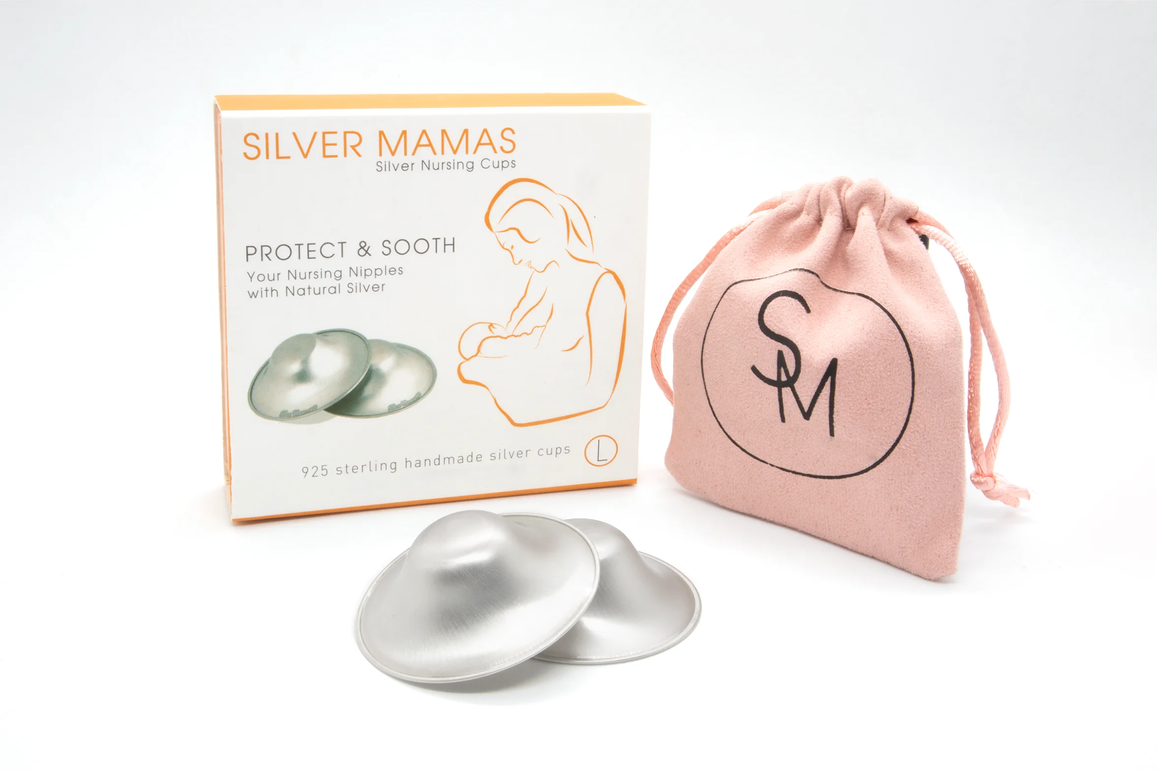 Silver Nursing Cups Breast Care Shells Mom Reusable Soother Cracked Healing Nipples