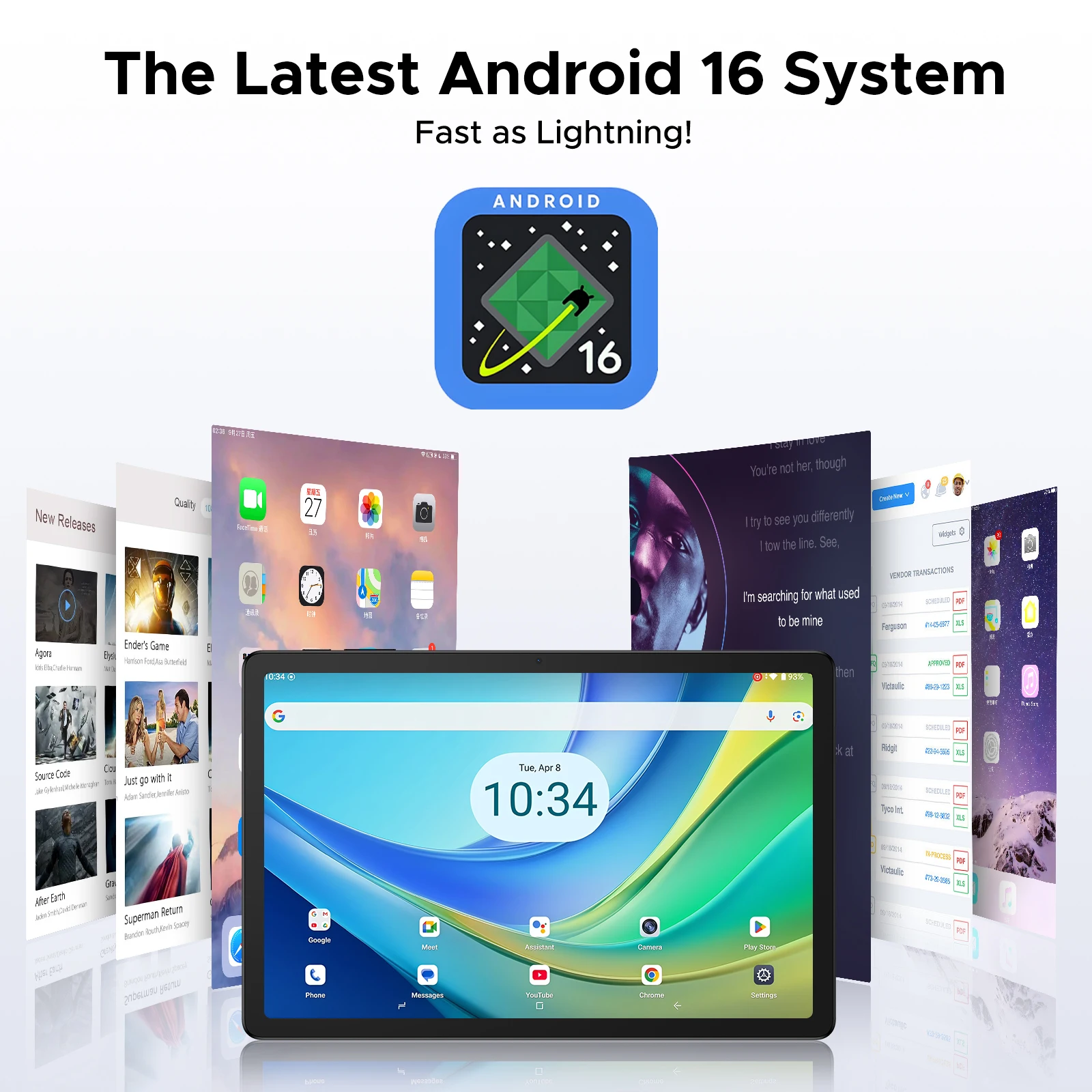 DOOGEE Tab G6+ Tablet 11 inch Android 16 Gemini Al FHD+ Display 8000mAh Battery 32GB+256GB Widevine L1 Dual Speakers Sim Pad PC 5