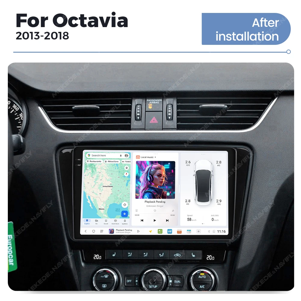 DUDUAUTO DUDU7 2 Din Android 13 Auto Multimedia Player Für Volkswagen SKODA Octavia 3 A7 2013-2018 Carplay auto Radio Stereo GPS – Detail 7