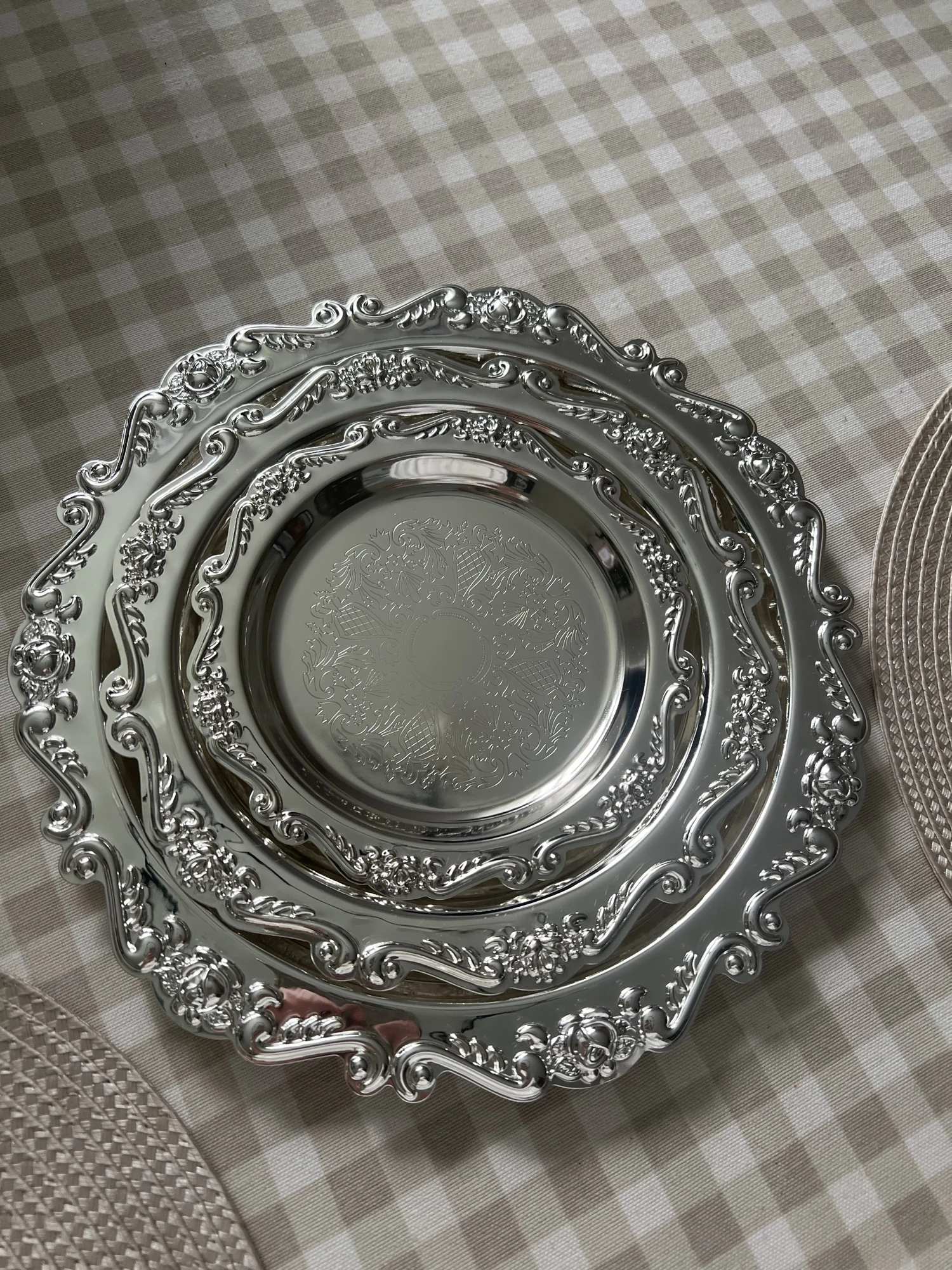 Silver Decorative Tray, customer photo