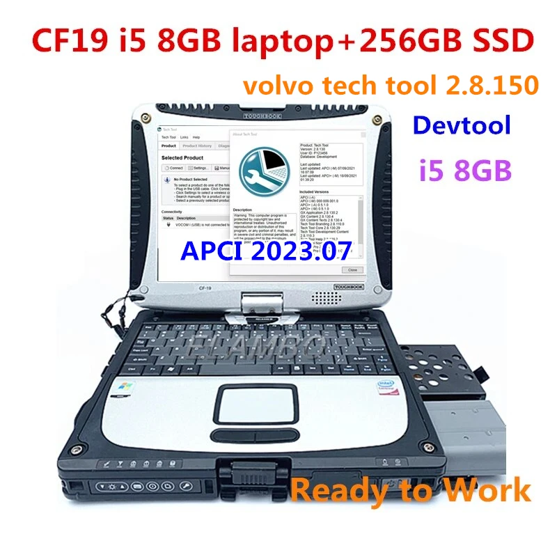 

cf19 i5 8G Laptop with 2023 Premium Tech Tool 2.8.150 for volvo PTT VCADS (REAL Development) product history with developer tool