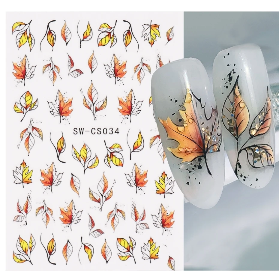 Maple Leaf Fall Nail Stickers for Manicure, nail stickers,nail art decoration,nail decals