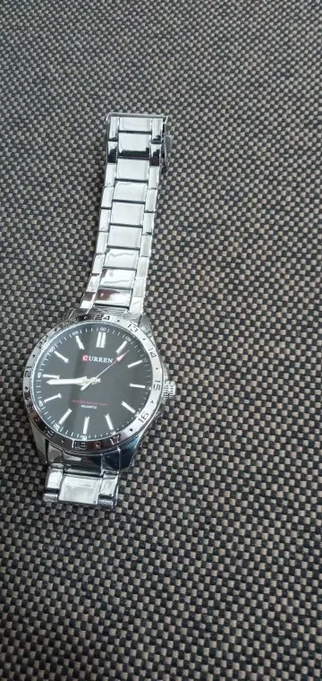 Curren 8452 relógio de quartzo masculino simples moda lazer relógio de negócios preto prateado pulseira de aço inoxidável relógio de pulso para masculino photo review