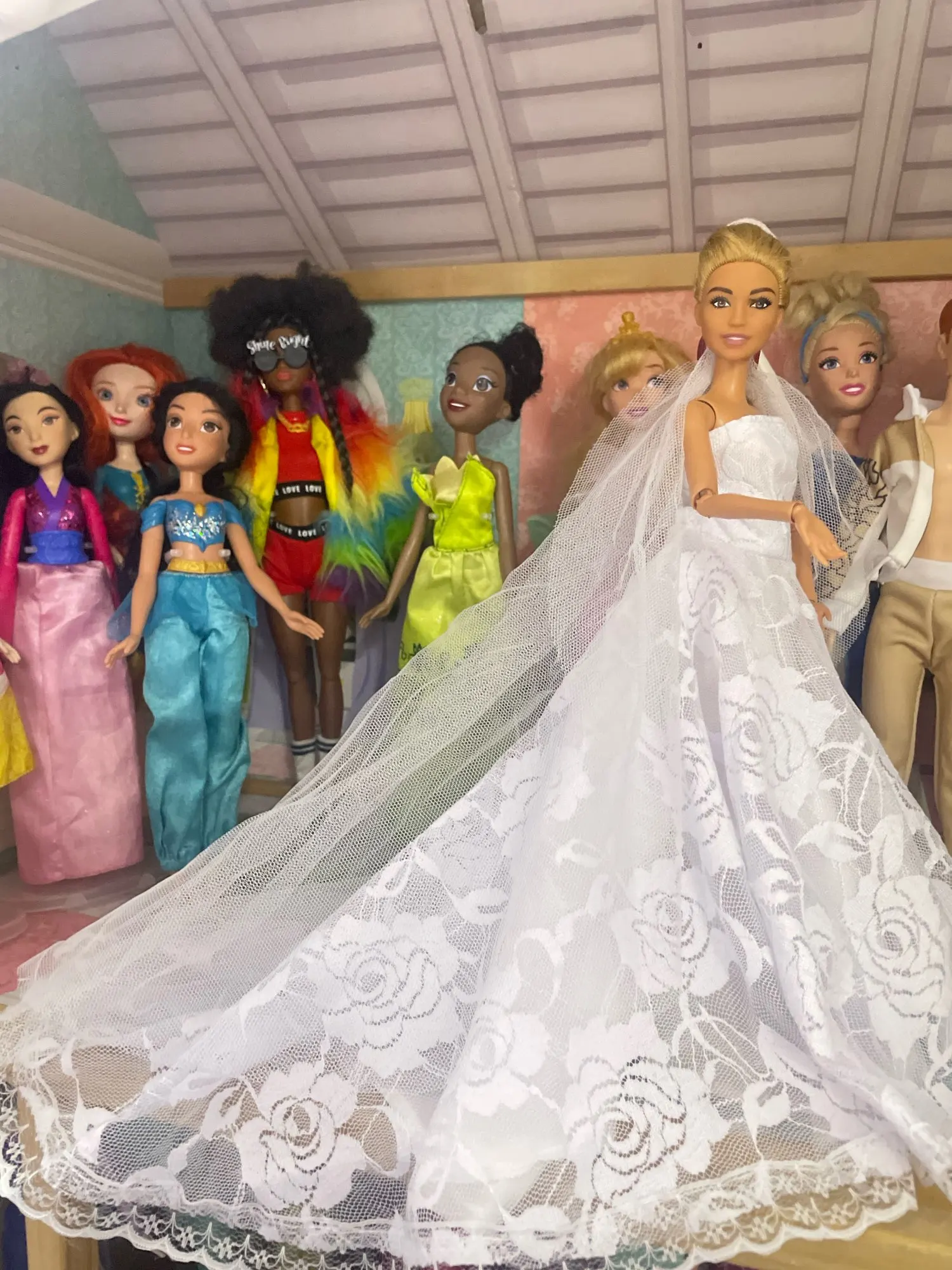 for barbie dress bjd doll clothes Princess Deluxe trailing wedding bride marriage dress fantasy toys gift for barbie accessories photo review