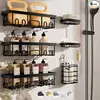6 - Pack Stainless Steel Adhesive Shower Caddy. Rustproof, with Soap Holder & Large Capacity. Wall - Mounted for Bathroom 1