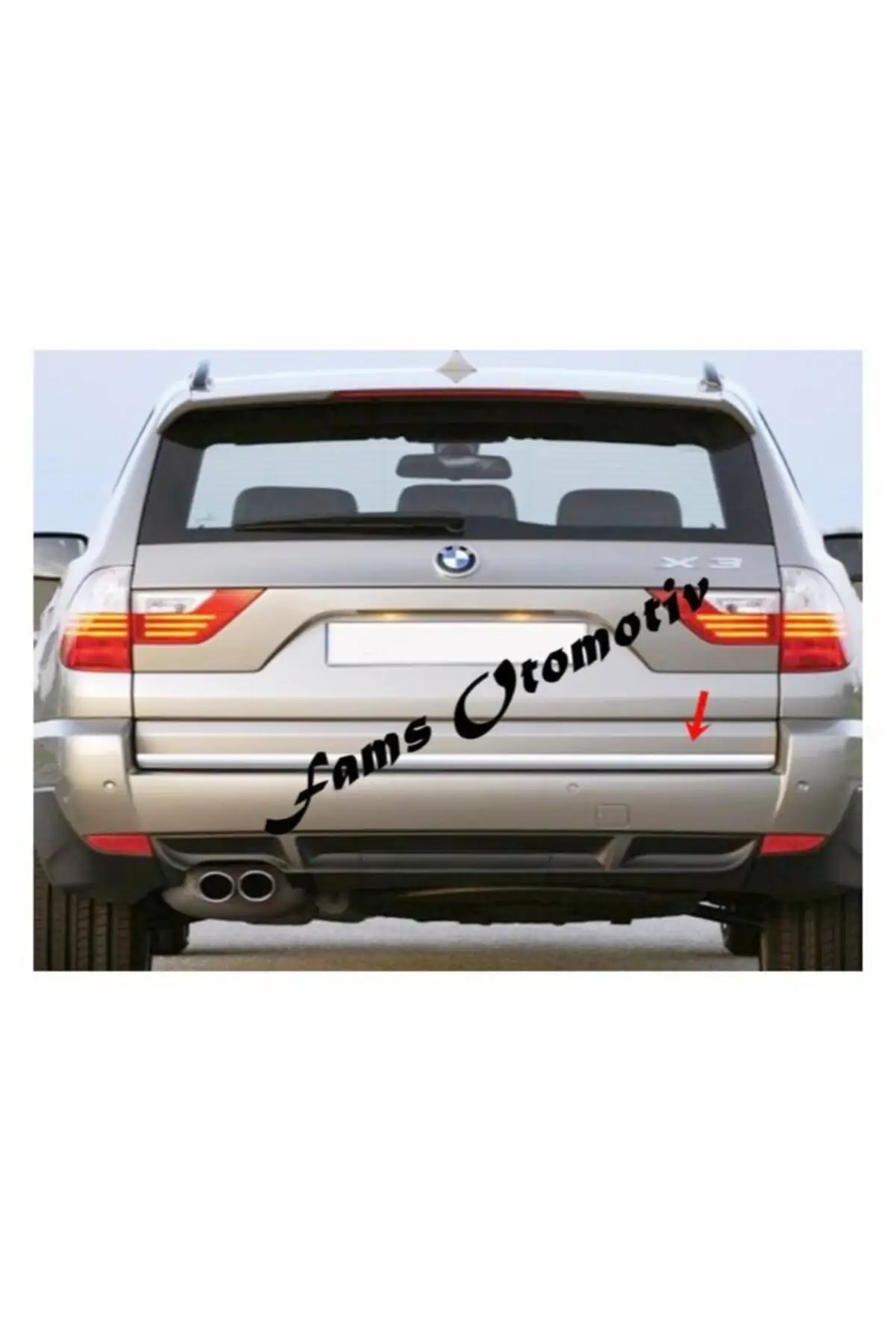 

For Bmw X3 Chrome Lower Luggage Lid 2004-2010 Stainless Steel - Chromium Side Skirts Extension Diffuser Flap Body Kit Spoiler