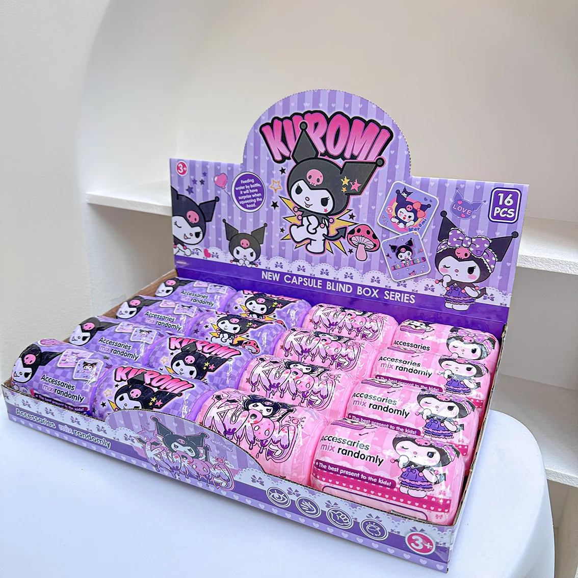 Kuromi Creative Blind Box 16pcs Capsules Toy Stitch Keychain