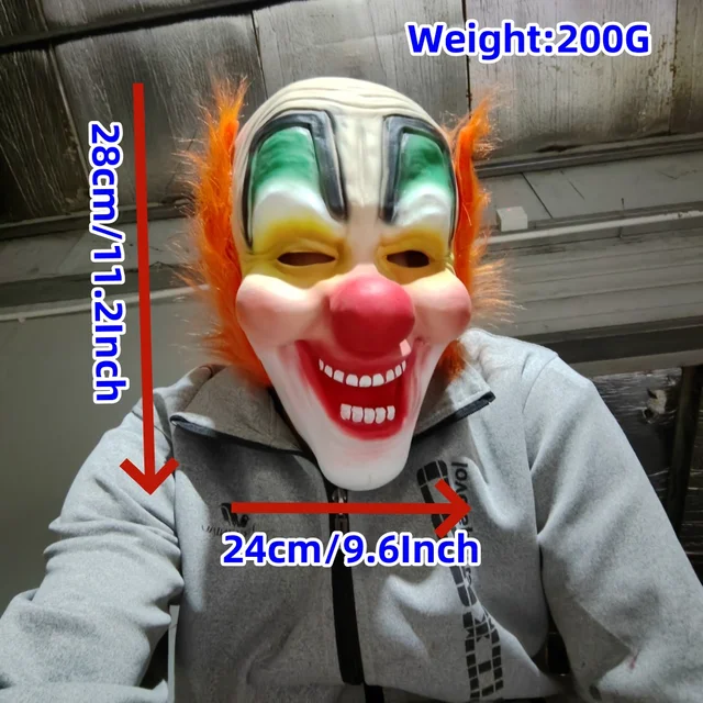 WENTAOWULUE Máscara de payaso aterrador malvado, divertido disfraz de payaso, máscaras de látex de terror, Halloween, carnaval, fiesta de disfraces para adultos WENTAOWULUE Máscara de payaso aterrador malvado, divertido disfraz de payaso, máscaras de látex de terror, Halloween, carnaval, fiesta de disfraces para adultos
