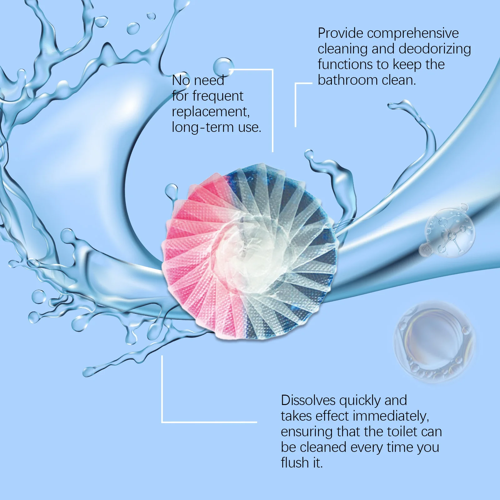 Jakehoe 4pcs Toilet Bowl Cleaning Tablets Tank Flush Deodorizer Stain Free Yellow Dust Remover Fresh Bathroom Cleaning Blocks