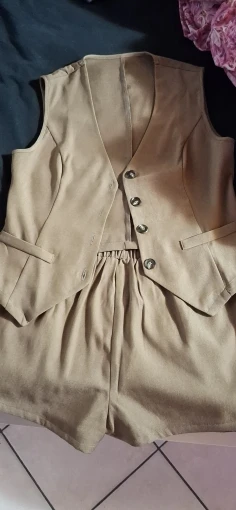 Chic Summer Women's Waistcoat and Shorts Set for Effortless Style photo review