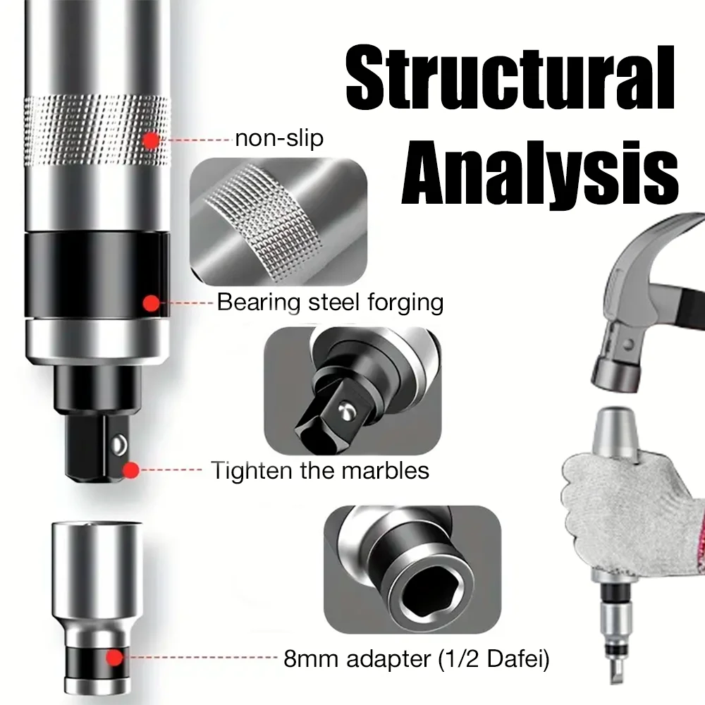 7/13 Pcs CR-V Manual Impact Screwdriver, Portable Reversible Impact Driver, Household Cordless Screwdriver Kit Hand Repair Tools 2