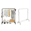 1Pc Clothing Storage Shelf Heavy-Duty Freestanding Garment Storage Rack Multipurpose Non-Slip Metal Garment Rack for Household 4