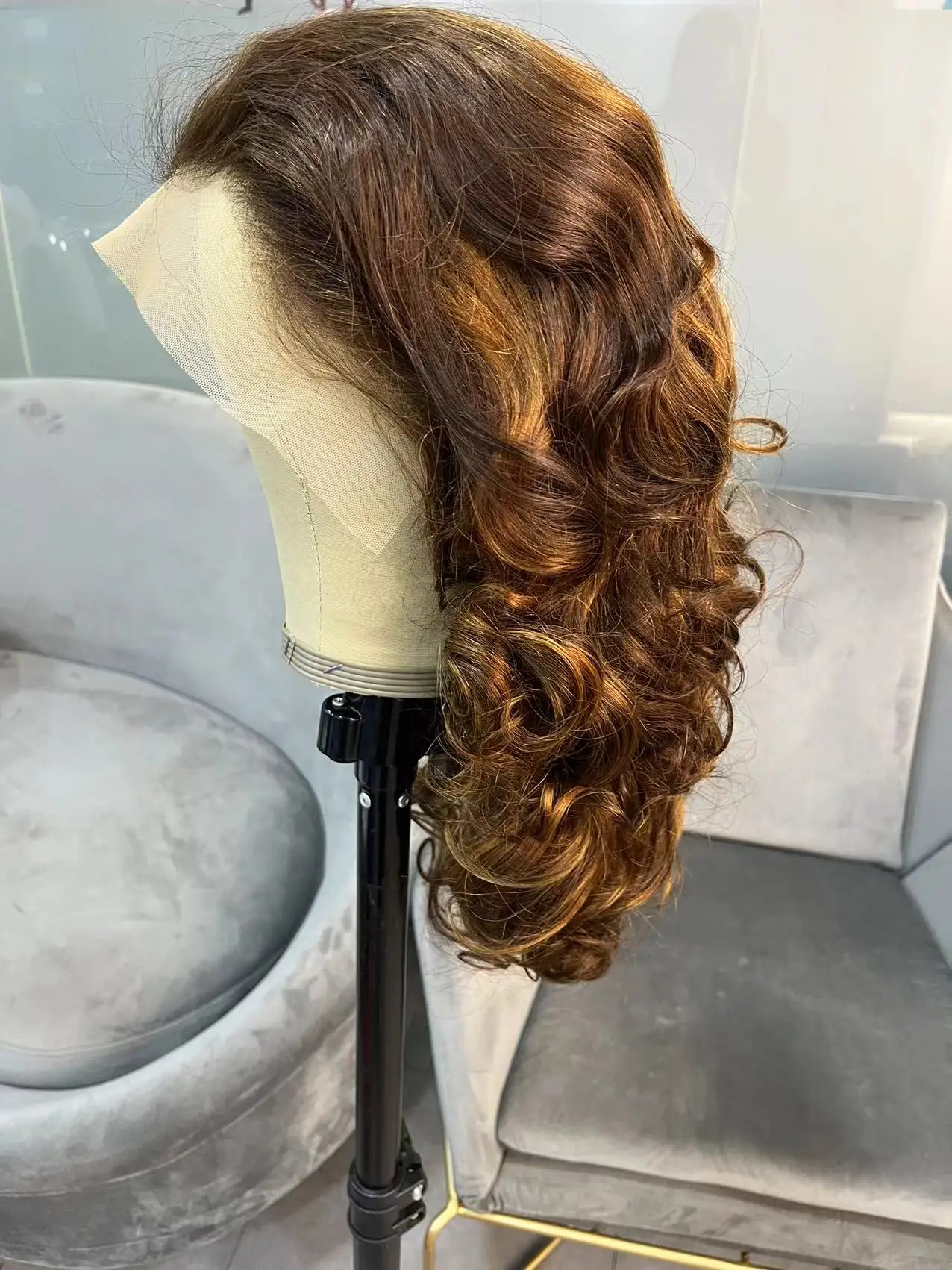 Pelucas de cabello humano rizado con encaje frontal 13x4, pelo Remy Suelto