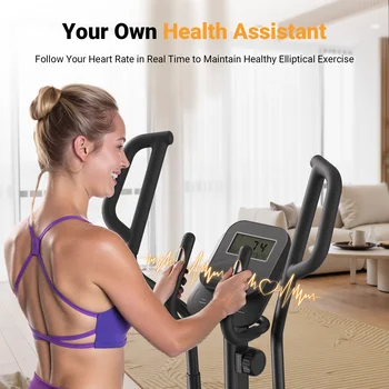 MERACH Elliptical Exercise Machine with 18.5IN Stride Hyper-Quiet Magnetic Drive System Elliptical Trainer 8 Resistance Levels 4
