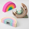 TYRY.HU New 6-10pcs Baby Silicone Building Block BPA Free Rainbow Soft Block 3D Educational Montessori Toys Baby Teether Gifts 3
