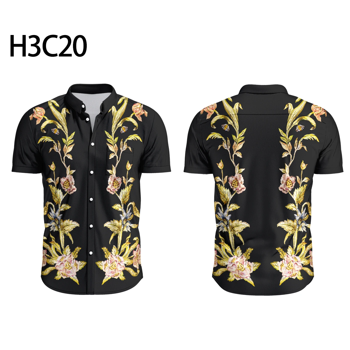 

Mens Short Sleeve Print Pattern Shirt Streetwear T Shirts Men Clothing Top Summer Comfortable Breathable Fashion Pocket Shirts
