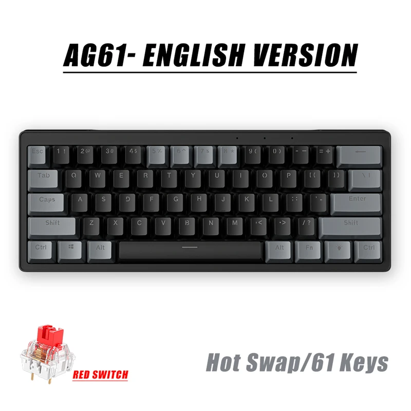 min•*¨*•.¸¸♬︎ ZIFRIEND AG61 Mini Gaming Mechanical Keyboard 61 Keys Hot