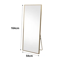 Anajqaqia Зеркало всего тела, Стоящее зеркало с рамой из алюминиевого сплава, Напольное зеркало, Закаленное стекло, Квадратное — изображение 6