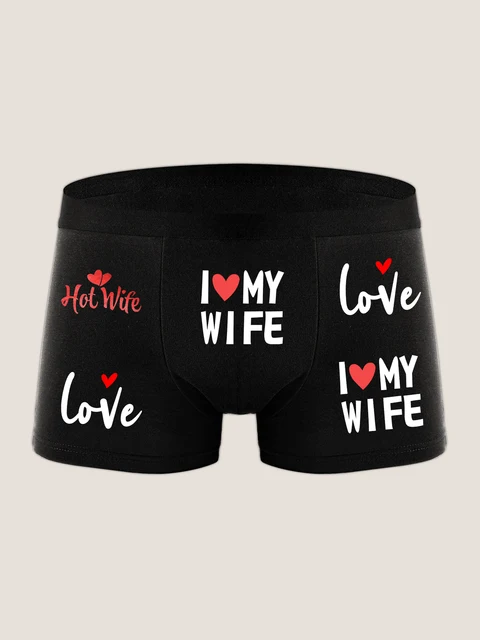 Men letter print boxer briefs breathable polyester spandex underwear – LadyChar