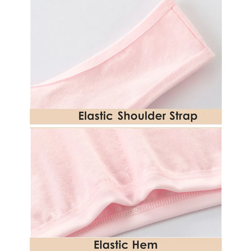 4Pcs/lot Sport Underwear for Teens Breathable Cotton Girl Wireless Training Bra Soft Skin-Friendly School Girls Bras Clothing