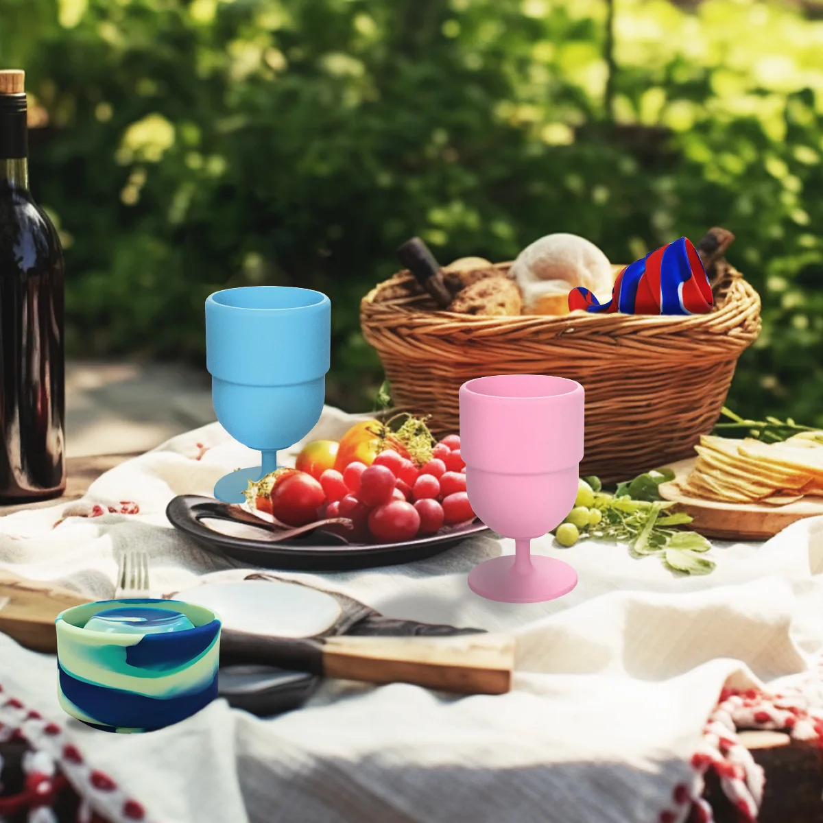 Silicone Folding Cup Fashionable Portable Red Wine Glass Multifunctional Outdoor Folding Goblet Silicone water cup folding cup