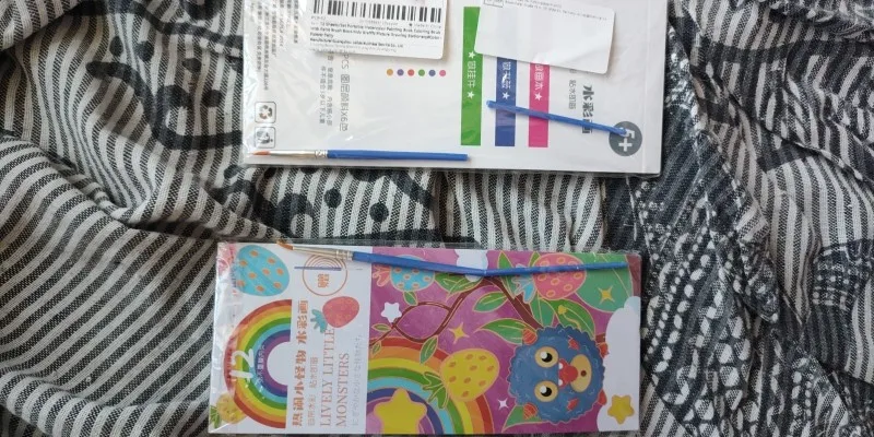 12 hojas/juego de libro de pintura de acuarela portátil, libro para colorear con pincel, libro para niños, imagen de Graffiti, dibujo, papelería photo review