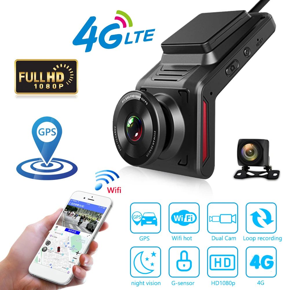 Hidden Car Dvr 4g Dash Camera Gps Tracking Support Live Remote