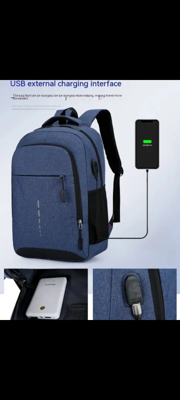 Classic Men Waterproof Backpack USB Charging Casual Travel Backpack Men Large Capacity Travel Laptop Backpack School Bag photo review