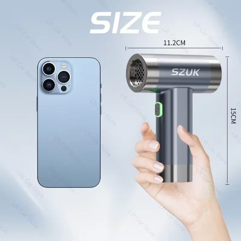 SZUK NEW Mini Air Blower Handheld Portable Turbo Fan Brushless Motor Dust Fan Turbofan air blower Powerful Car Vacuum Cleaner 6
