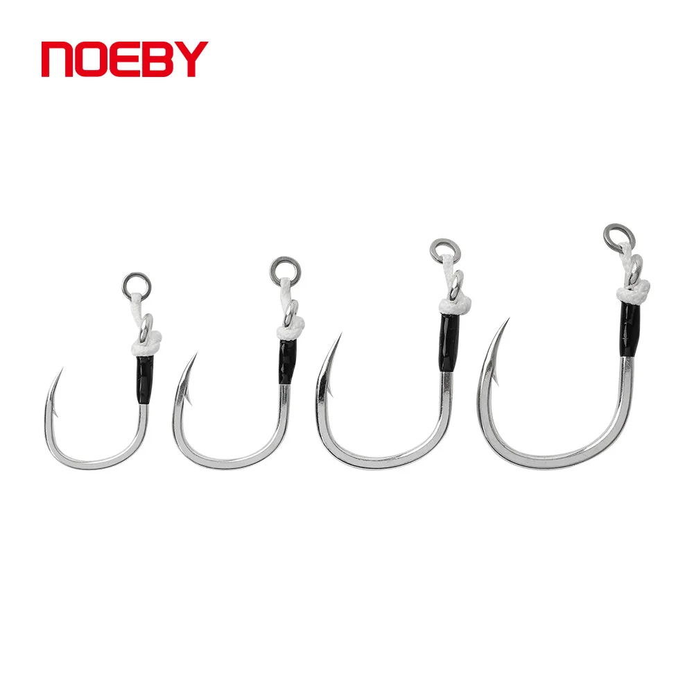 Hameçons assist single inline NOEBY 5X tailles 4/0 à 7/0 - Pêche gros jeu thunidé GT mer salée