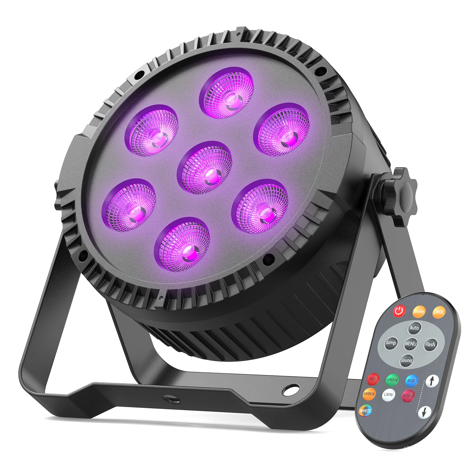 LeLeght 108W Par Light 4 in 1 RGBW 7 LED Stage Effect Light DMX512 Sound Active With Remote Control For KTV Bar DJ Party