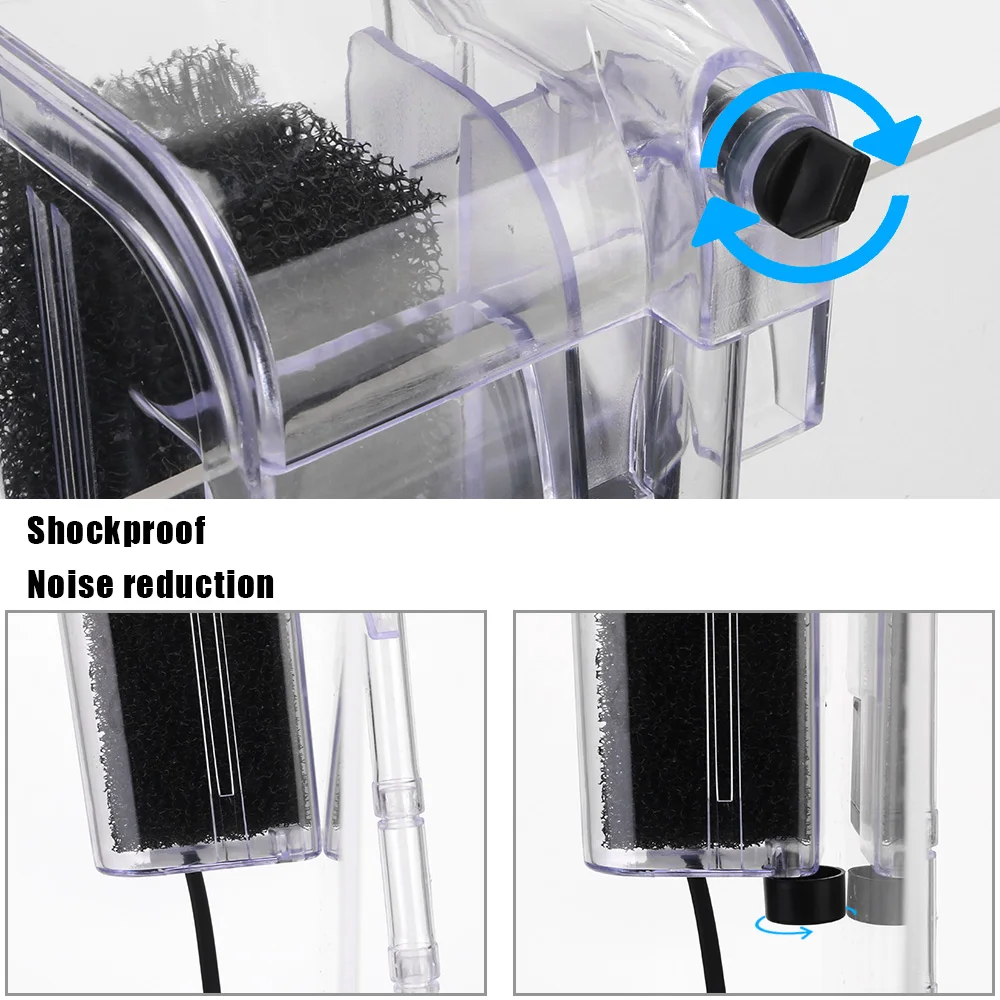 Mini Aquarium Waterfall Filter Aeration Pump Wallmounted Mute Filter