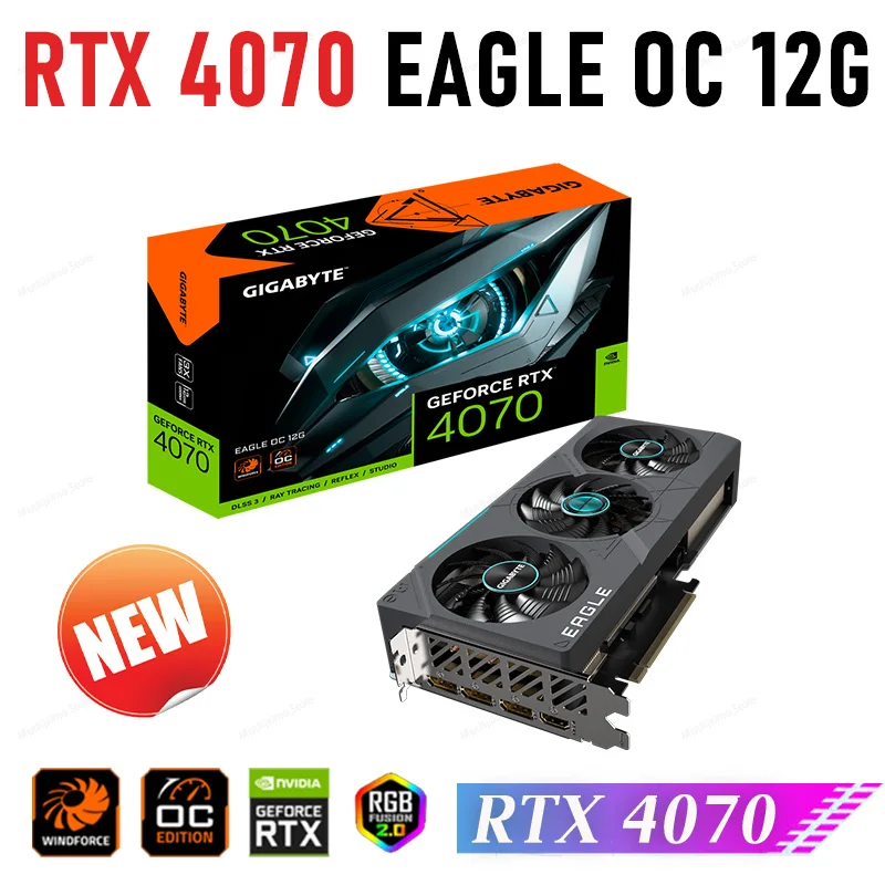 

Gigabyte RTX 4070 EAGLE OC 12G GDDR6X Graphics PCI-E 4.0 Support AMD Intel CPU NVIDIA RTX4070 Video Card 2505 MHz 8 Pin New