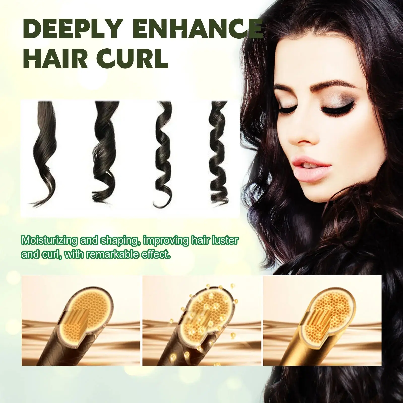 Curly Hair Styling Mousse Moisturizing Hydrating Prevent Dryness Nourishing Elastin Fluffy Shaping Cream Foam 60ml curly hair mousse