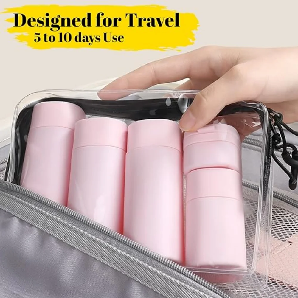 5-Piece TSA-Approved Travel Dispenser Bottle Set - Essential Toiletry Containers