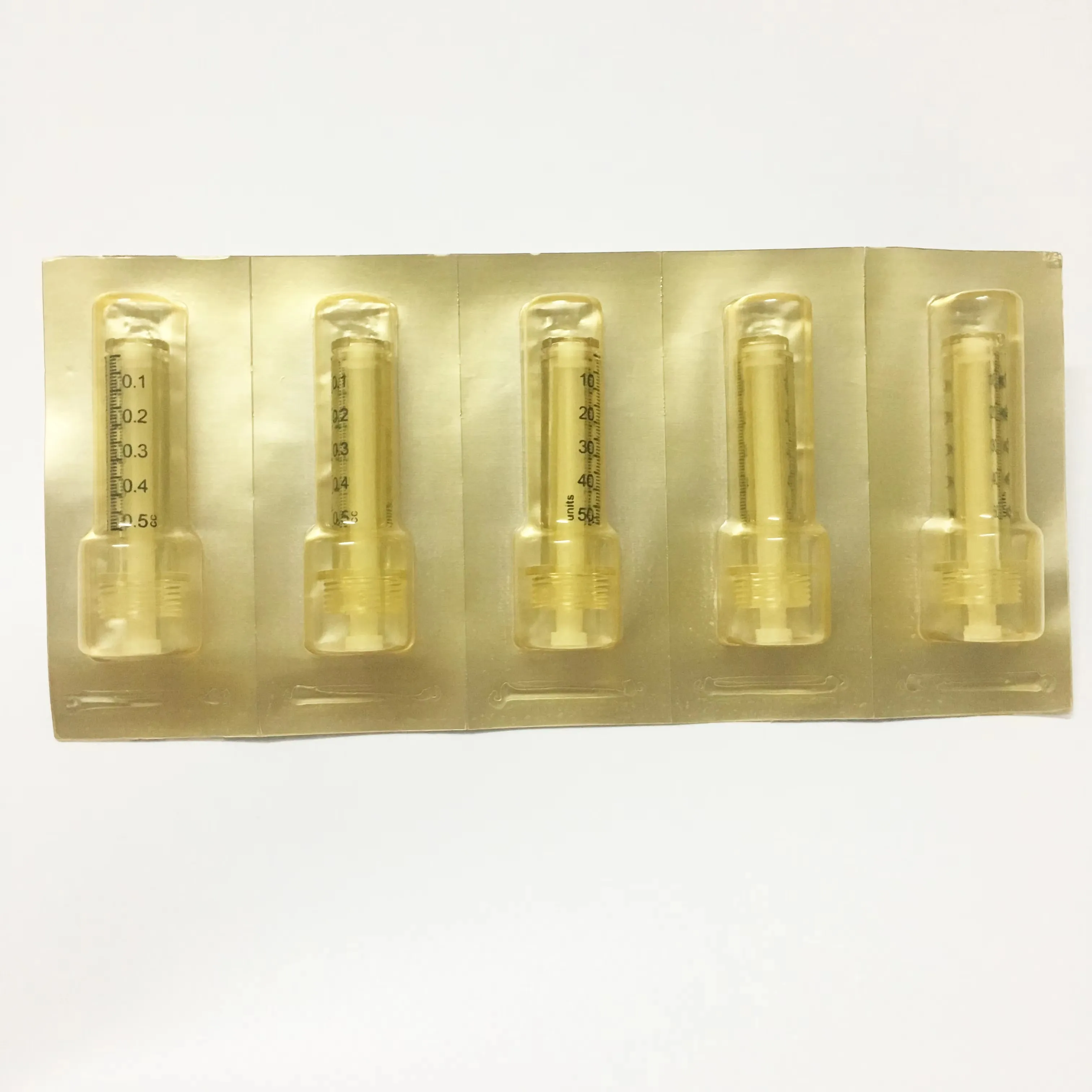 30pcsAccueil beaut&eacute; ampoule t&ecirc;te Pickup Hyaluronic Acid fill Injection Tool une fois transparent emballage sac