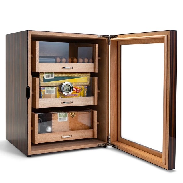 Cigar Cabinet with Humidifier and Hygrometer Luxury Humidor for Club  Desktop Double Layer Cigar Box - AliExpress