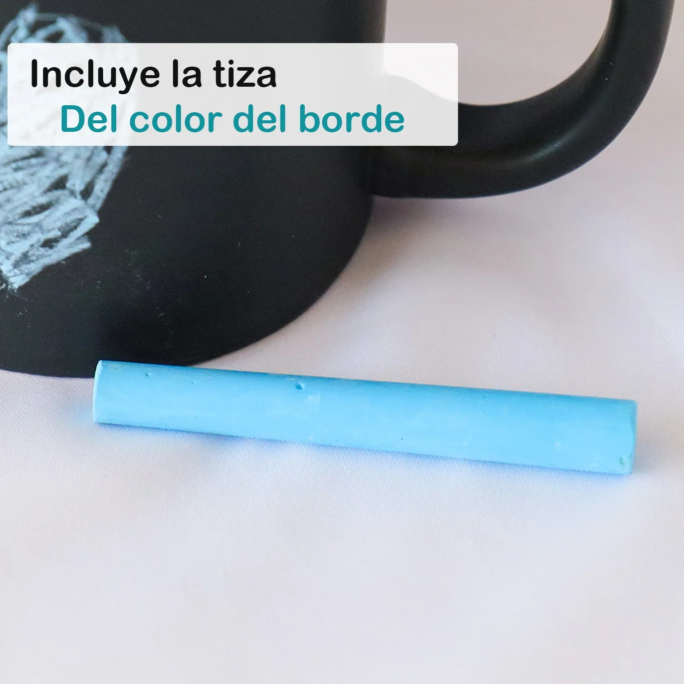 Taza pizarra para colorear tiza niño