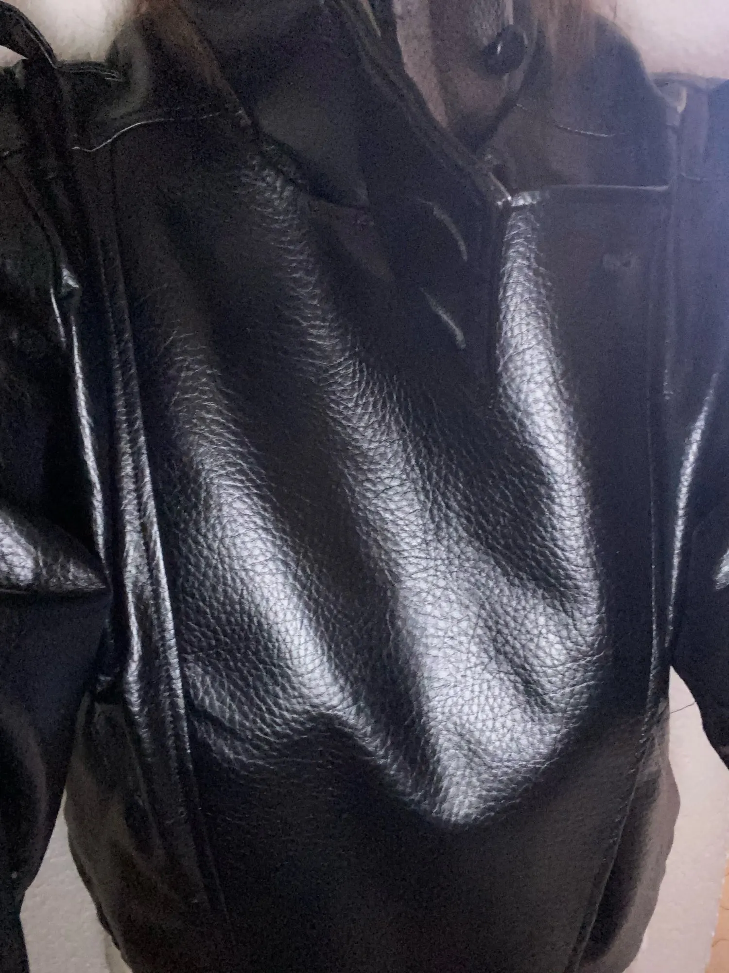 Black Leather  Jacket - Pebbled