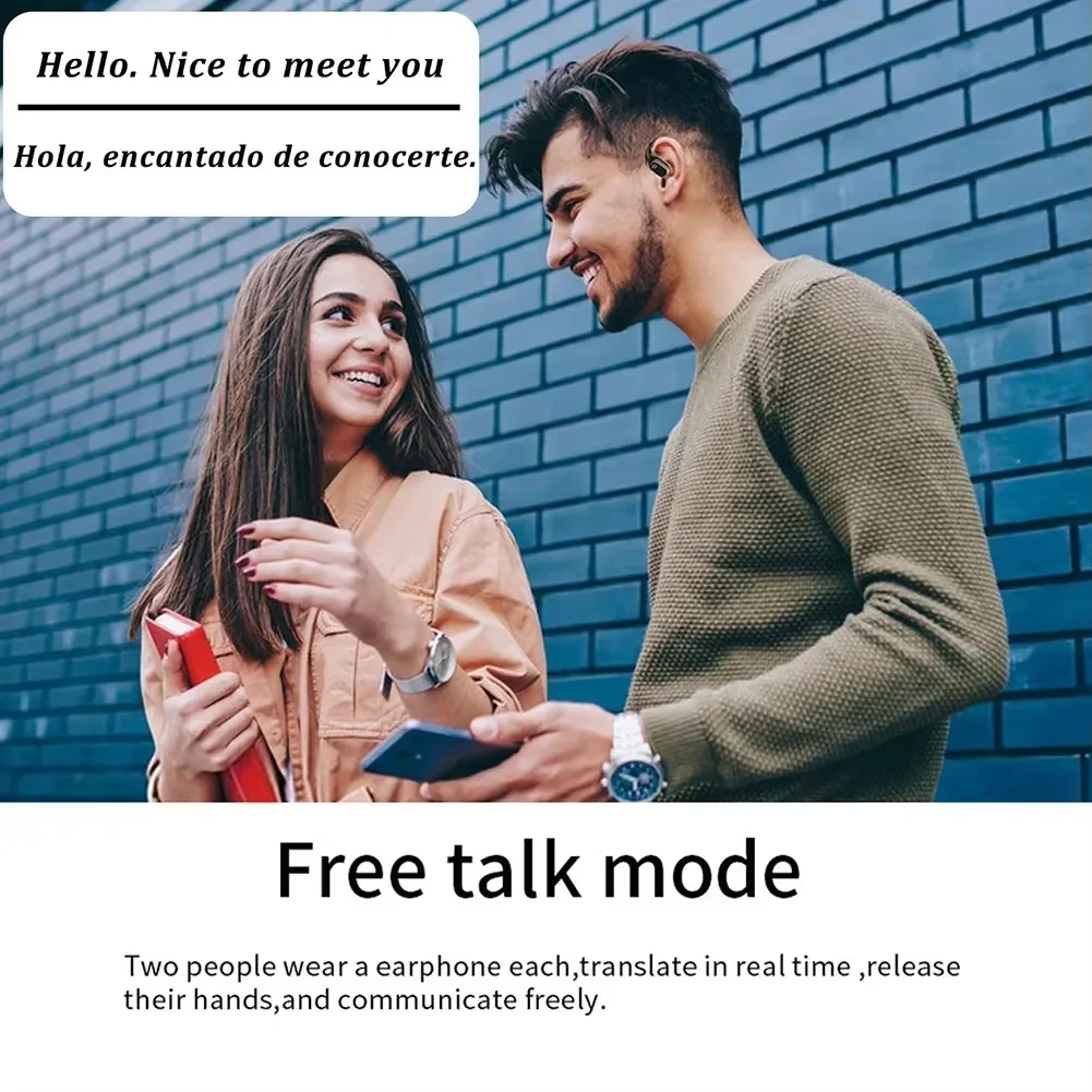 Voice Translator Language Translator Translator Earphones Ai Two-Way Real time Translators Earphone 144 Languages Wireless Bluetooth Smart Voice Translator Headphones For Travel Business