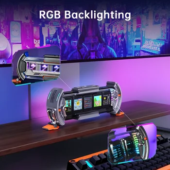 Divoom Times Gate - Cyberpunk Gaming Setup Digital Clock with Smart APP Control, WiFi Connect, RGB LED Display, 2