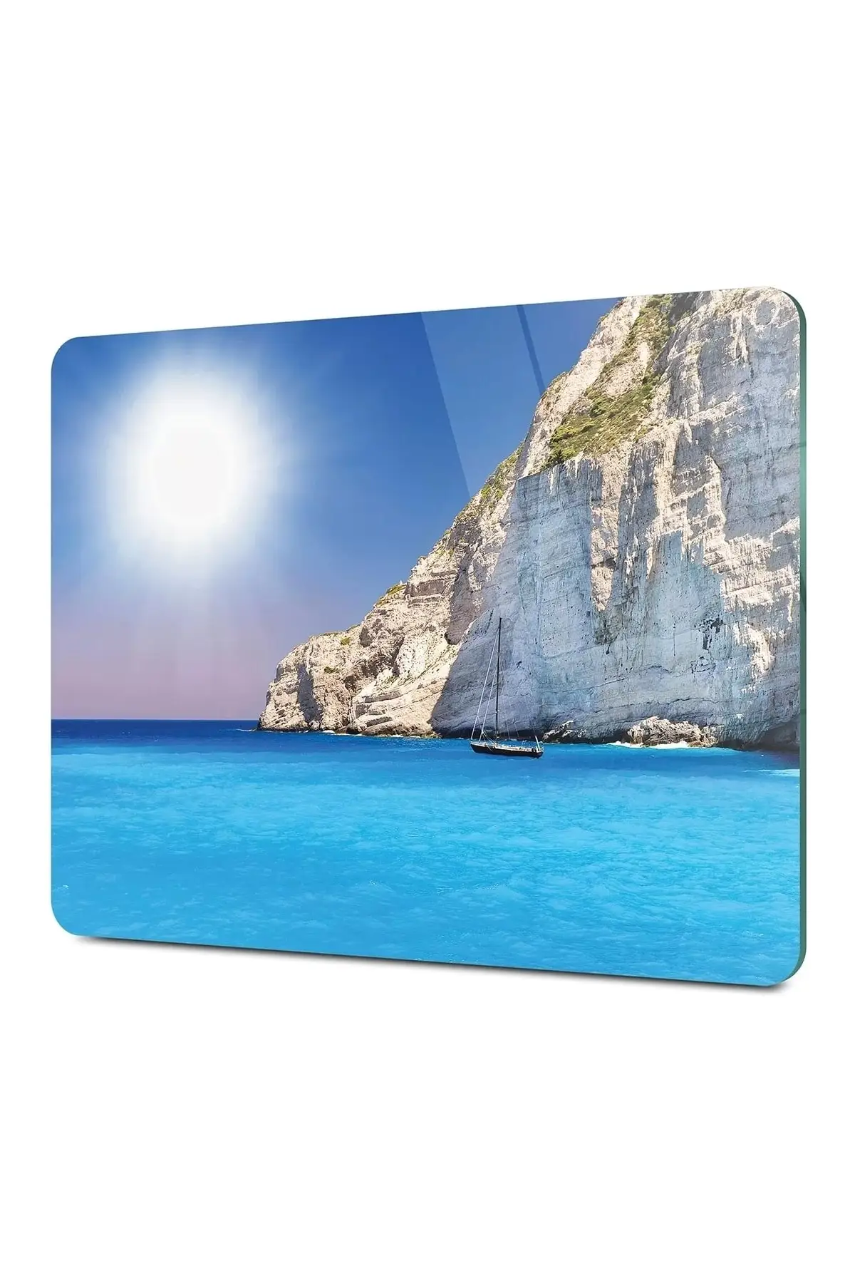 

Современная здоровая декоративная стеклянная разделочная доска с рисунком морской лодки, прямоугольная разделочная доска 20x3/30x40 см