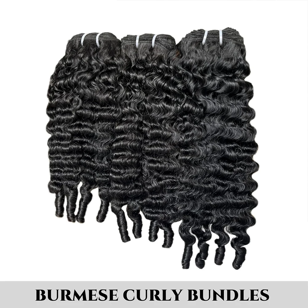 3C4A Burmese Pix Curls Human Hair Bundles 18A Double Drawn Vietnamese Raw Human Virgin Hair Weave Bundle Pix Curly Hair Bundles