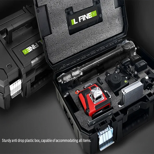 16Lines 4D Laser Level Green Line SelfLeveling 360 Horizontal And Vertical Remote Control Green Beam Laser Levels 2PCS Battery 5