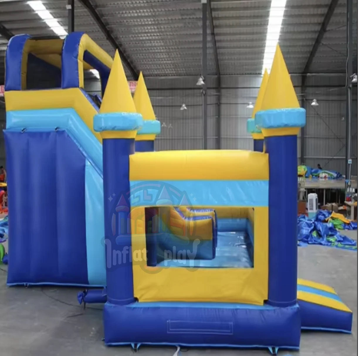 PVC tarpaulin made inflatable castle Inflatable Slide with Blower Rainbow Modular Modern Unisex
