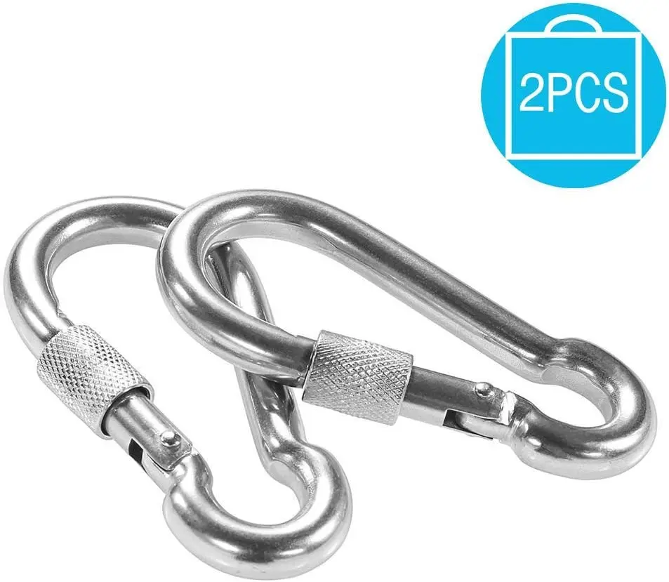 2 PCS Yoga Stretching Belt Daisy Chains Yoga Hammock Extension Straps 2 Screw Locking Carabiner Hooks