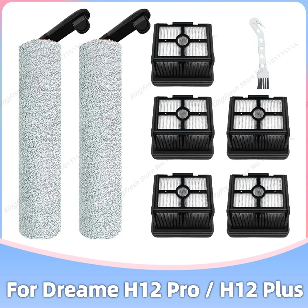 Apto para Peças de Reposição e Acessórios do Aspirador de pó Molhado e Seco Dreame H12 Dualh12 Proh12 Plus Escova Rolo Macio e Filtro Hepa