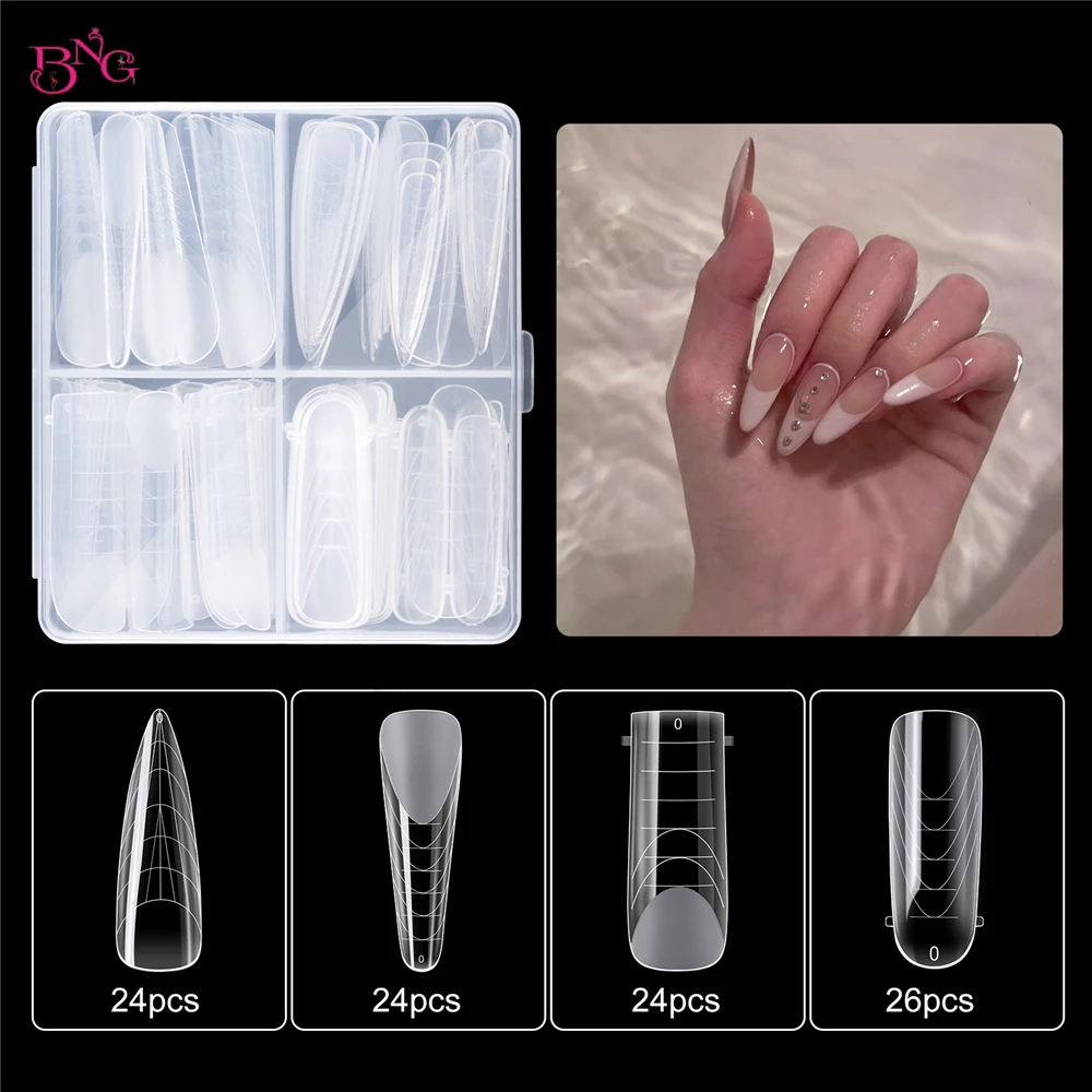 98/120PCS Dual Forms Nail Gel Molds for Nail Extensions